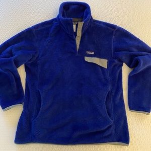 Patagonia Synchilla Royal Blue Snap Pullover Fuzzy Fleece
